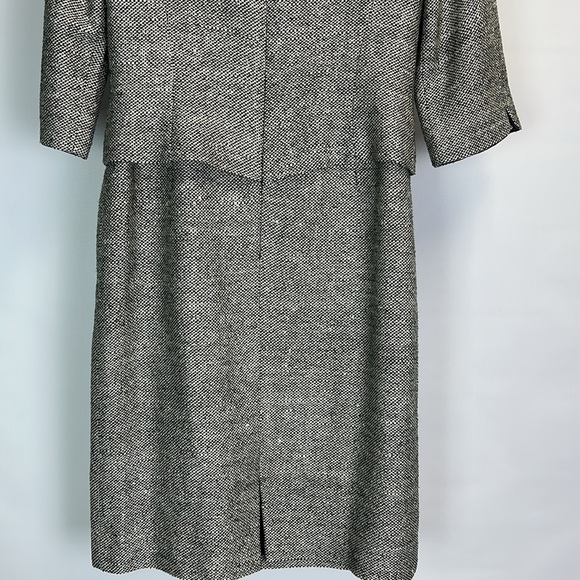 Talbots Petites Pure Silk Tweed Black White Dress Classic - Picture 9 of 13
